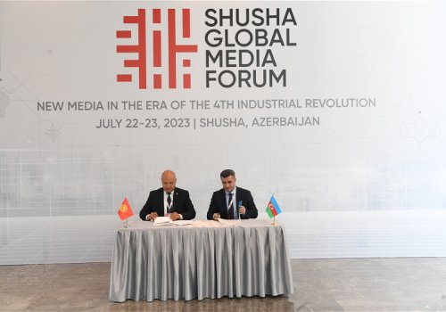 Susa Qlobal Media Forum cercivesinde “ARB 24” telekanali ile Qirgizistan televiziyasi arasinda memorandum imzalanib